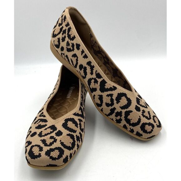 VIVAIA Womens Margot 2.0 Square Toe Flat Shoes Leopard Print Slip-On Size 8 - Picture 6 of 8